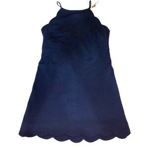 Necessary Objects Womens Navy Scallop Hem Dress L/G New With Tags